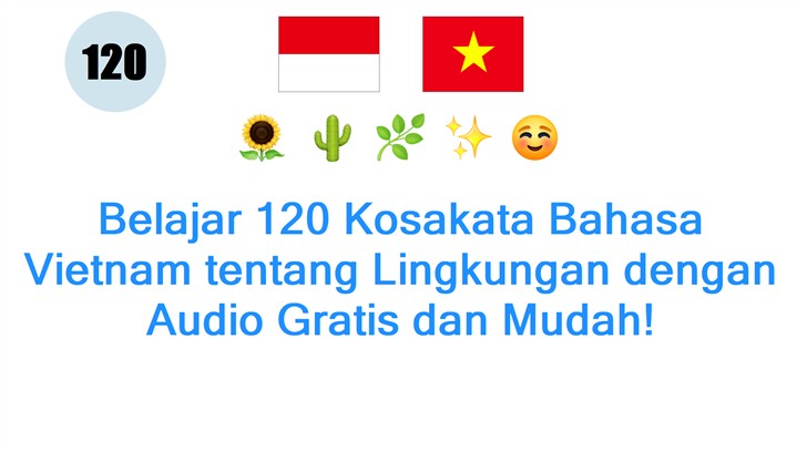 Belajar 120 Kosakata Bahasa Vietnam tentang Lingkungan dengan Audio Gratis dan Mudah!